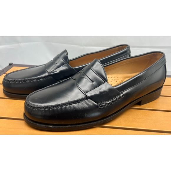 Johnston & Murphy Hayes Penny Loafer Black Brush-Off Leather Premium Men\'s 12W main image 7